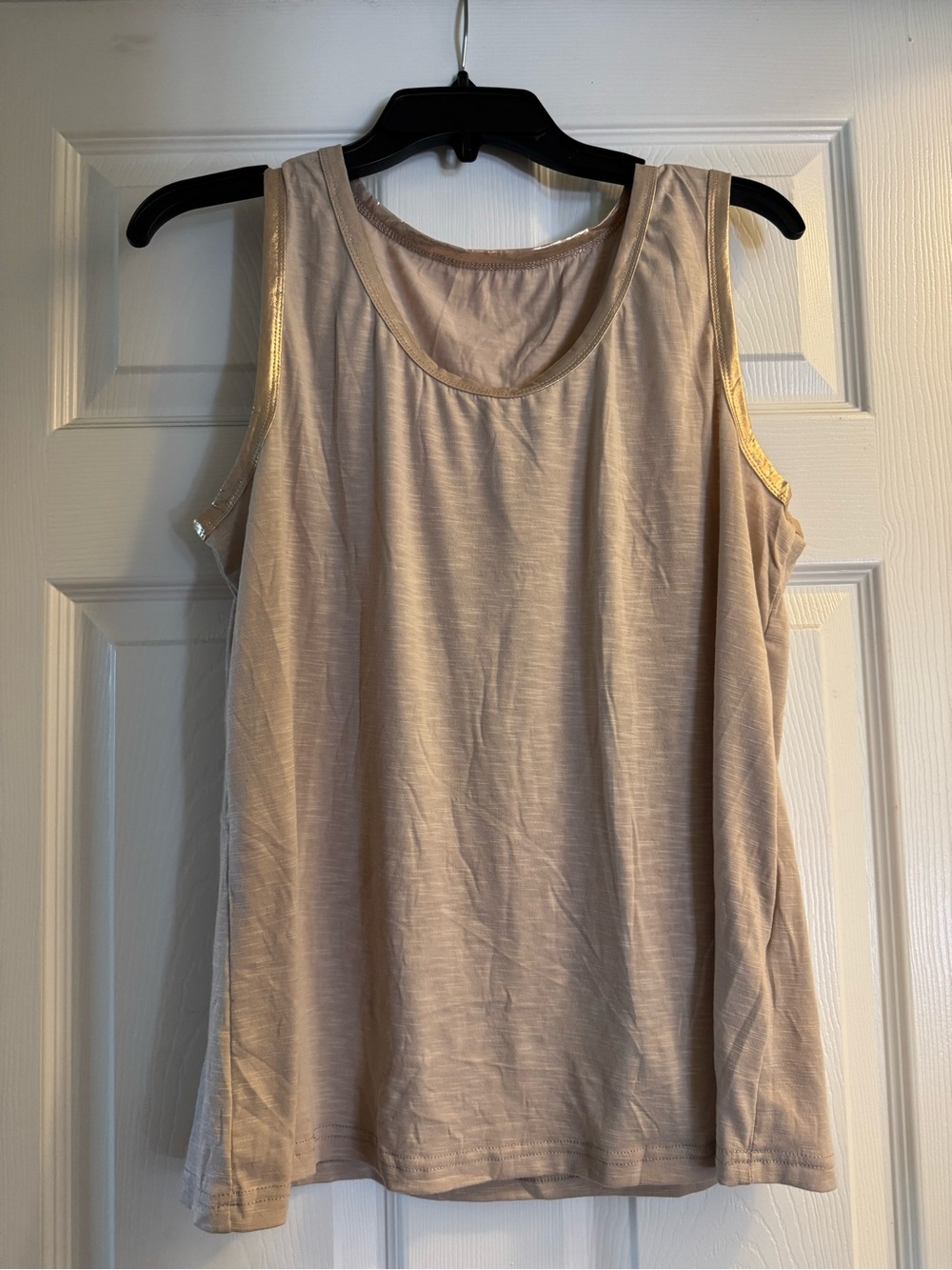 SHEIN Beige Tank Top with Gold Trim